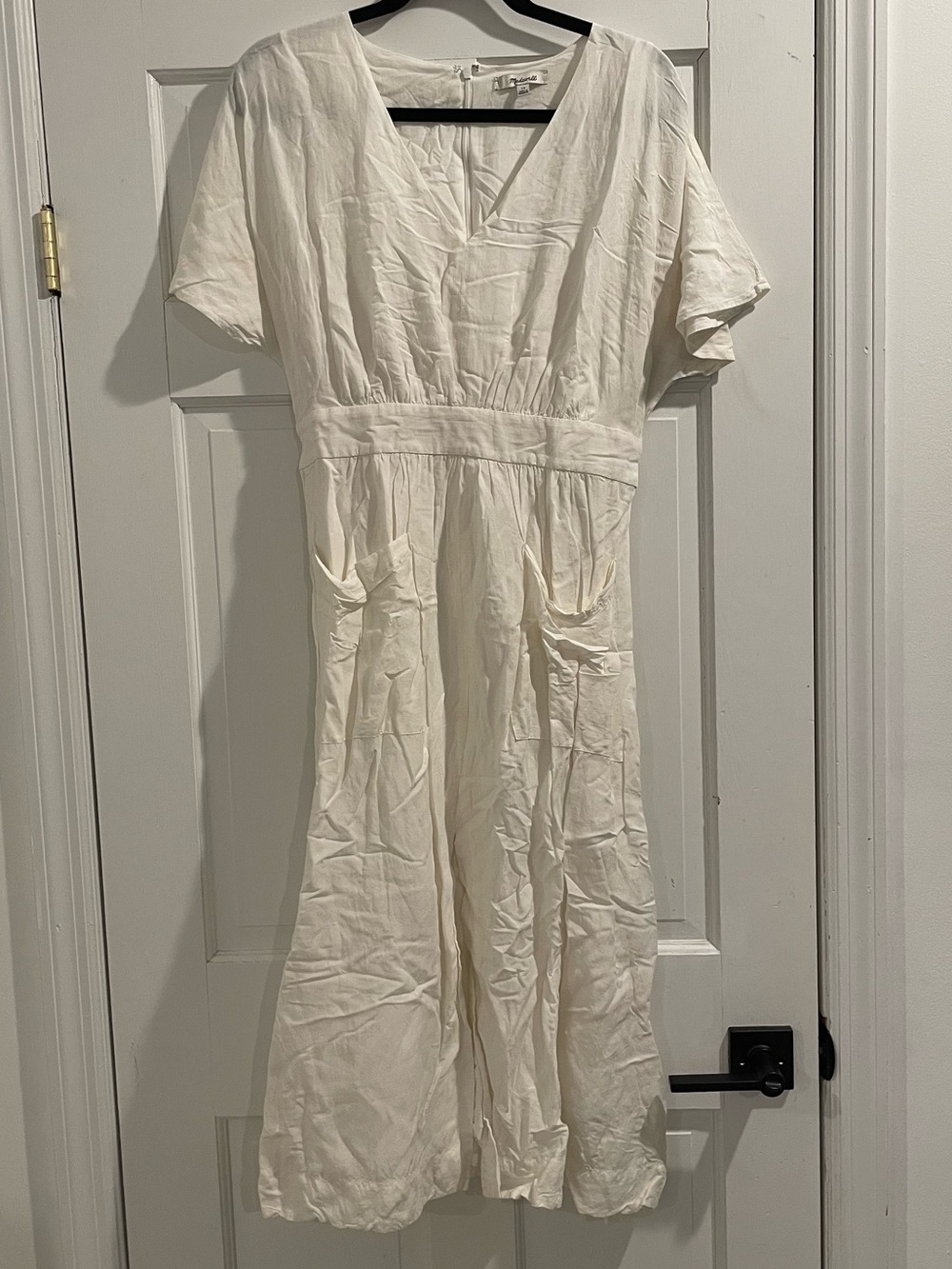 Madewell Ivory Kimono Sleeve Belter V-Neck Midi Dress